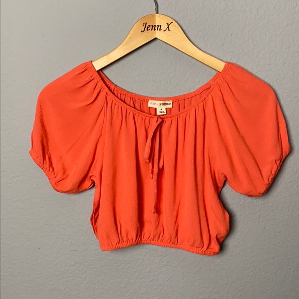 Zenana Outfitters Orange Crop Top
